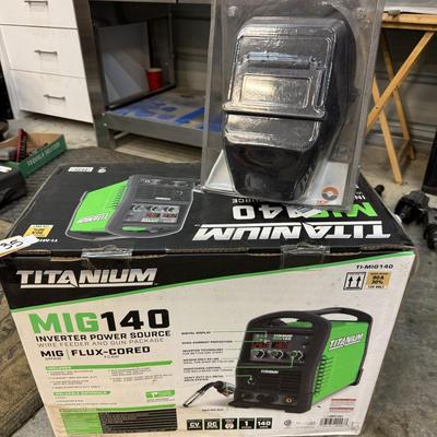 TITANIUM MIG 140 WELDER/HOBART WELD HELMET LOT