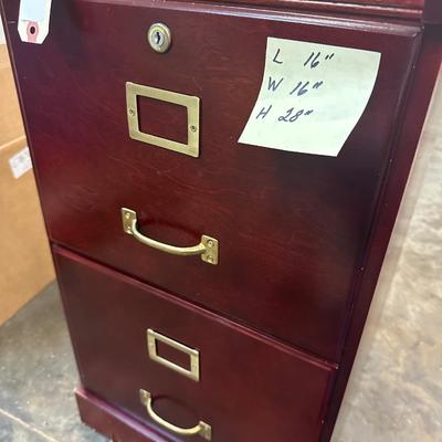 2 DR WOODEN FILE CABINET