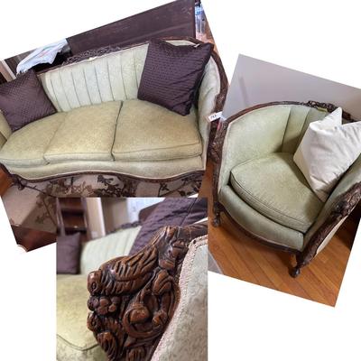 ANTIQUE SOFA AND CHAIR