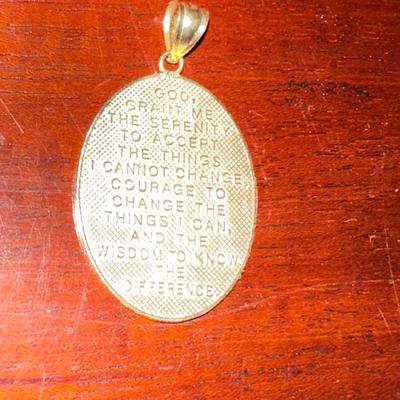 14K SERENITY PRAYER PENDANT
