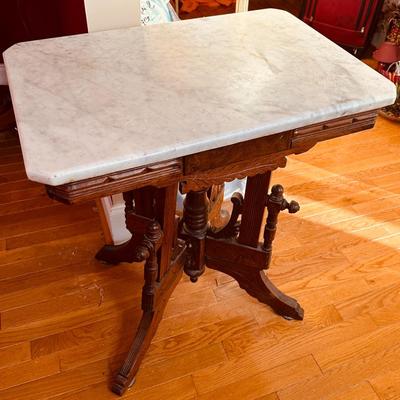 MARBLE TOP EASTLAKE TABLE