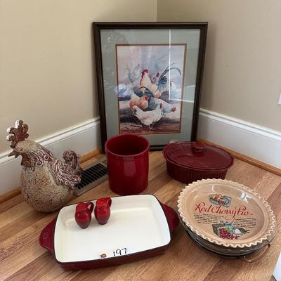 Sale Photo Thumbnail #651: MISC CHICKEN HOME DÉCOR, ART, AND BAKING DISHES AS PICTURED 