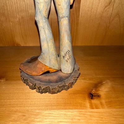 HAND CARVED COWBOY SIGNED AWH 2011