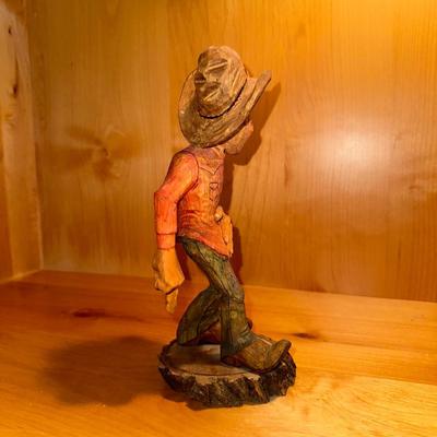 ANOTHER COWBOY CARVING SIGNED BY AWH