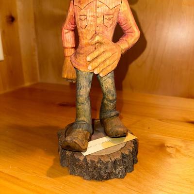 ANOTHER COWBOY CARVING SIGNED BY AWH