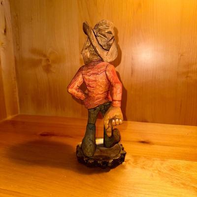 ANOTHER COWBOY CARVING SIGNED BY AWH