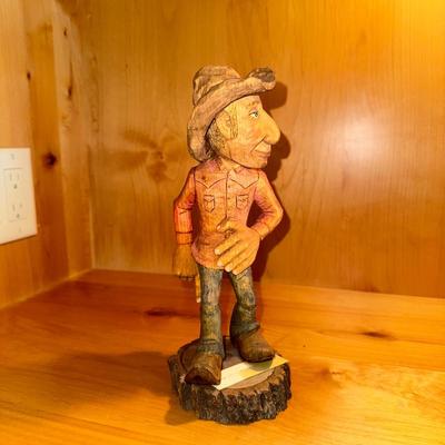ANOTHER COWBOY CARVING SIGNED BY AWH