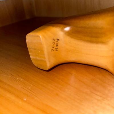 HAND CARVED WOODEN BISON BY AWH