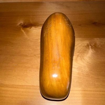 HAND CARVED WOODEN BISON BY AWH