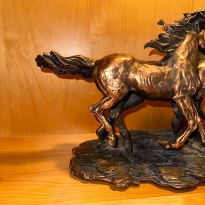 MICHAEL GARMAN SCULPTURE AND HORSE STATUE