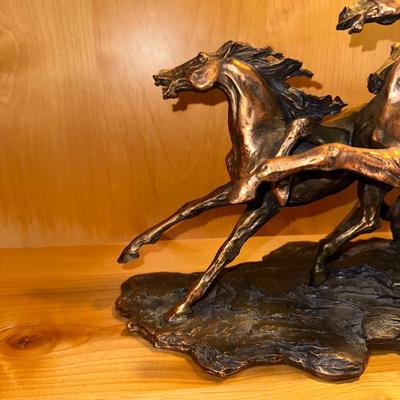 MICHAEL GARMAN SCULPTURE AND HORSE STATUE