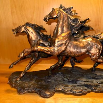 MICHAEL GARMAN SCULPTURE AND HORSE STATUE