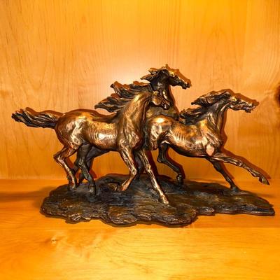 MICHAEL GARMAN SCULPTURE AND HORSE STATUE