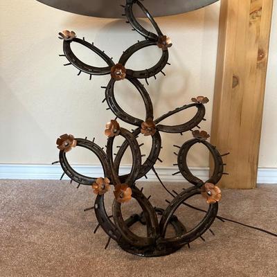WROUGHT IRON CACTUS STYLE BASE TABLE LAMP