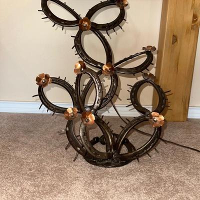 WROUGHT IRON CACTUS STYLE BASE TABLE LAMP