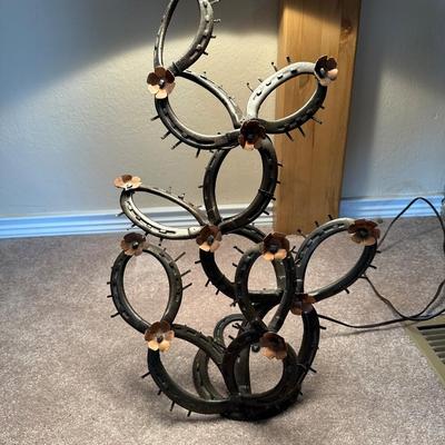 WROUGHT IRON CACTUS STYLE BASE TABLE LAMP