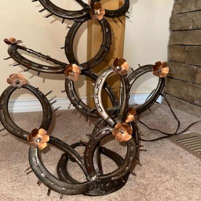WROUGHT IRON CACTUS STYLE BASE TABLE LAMP
