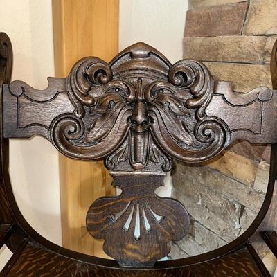 ANTIQUE CARVED ARM CHAIR FIT FOR THE KING OR QUEEN IN YOUR HOME