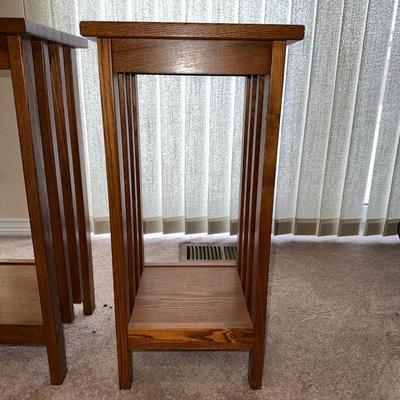 2 MISSION STYLE SIDE TABLES