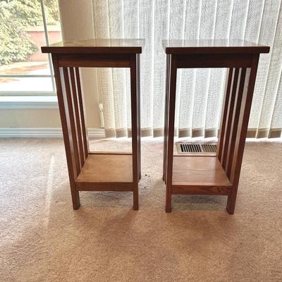2 MISSION STYLE SIDE TABLES