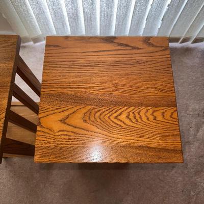 2 MISSION STYLE SIDE TABLES