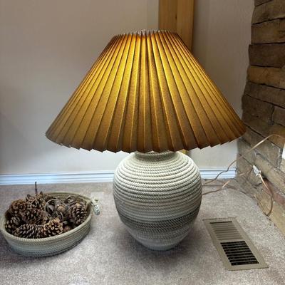 ROPE WRAPPED TABLE LAMP AND BOWL