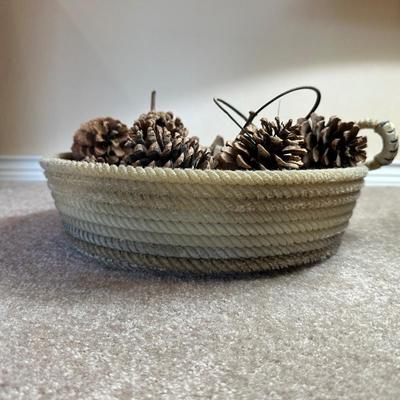 ROPE WRAPPED TABLE LAMP AND BOWL