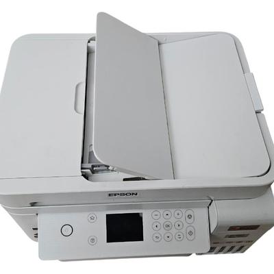 Epson Printer with Black Desk Lamp