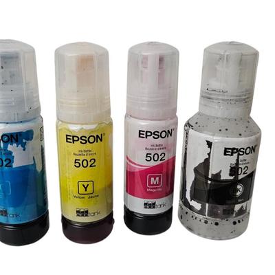 Epson Printer with Black Desk Lamp