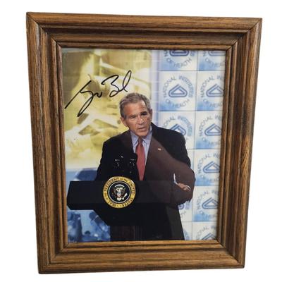 President George Bush Hand Signed Framed Photo 8 x 10