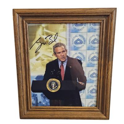 President George Bush Hand Signed Framed Photo 8 x 10