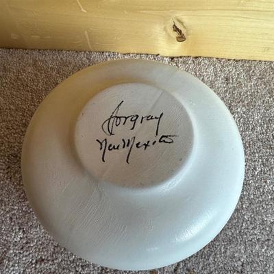 SIGNED CLAY WIND CHIME AND BOWL