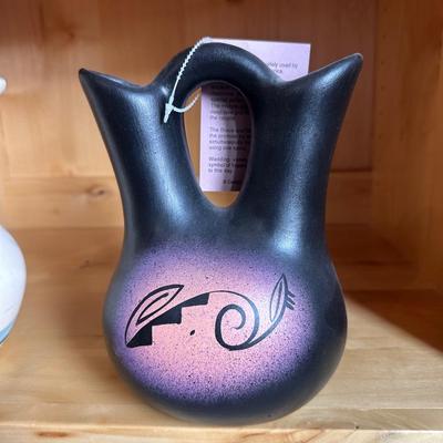 2 SIGNED WEDDING VASES