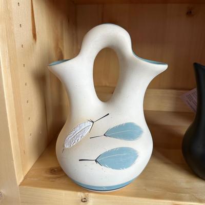 2 SIGNED WEDDING VASES