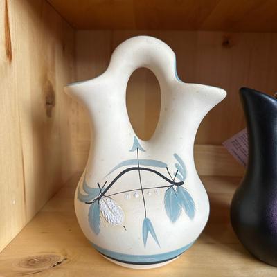 2 SIGNED WEDDING VASES