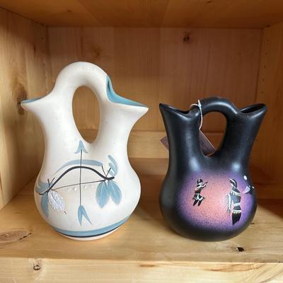 2 SIGNED WEDDING VASES