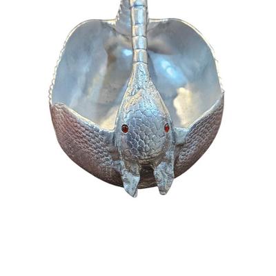 Arthur Court Cast Aluminum Armadillo Basket