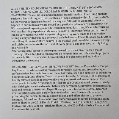 Signed Art By Eilieen Goldenburg " Spirit of The Ukraine " 16 x 20