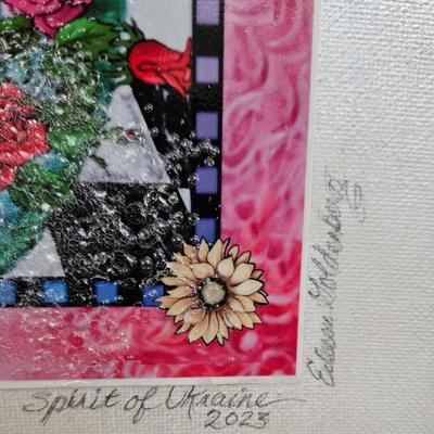 Signed Art By Eilieen Goldenburg " Spirit of The Ukraine " 16 x 20