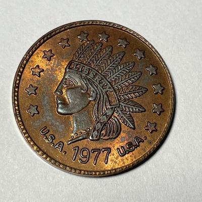 Scarce 1977 Coral Ridge Coins & Stamps Advertising Token/Penny Ft. Lauderdale Florida Nickel Sized Token. FREE DOMESTIC SHIPPING.