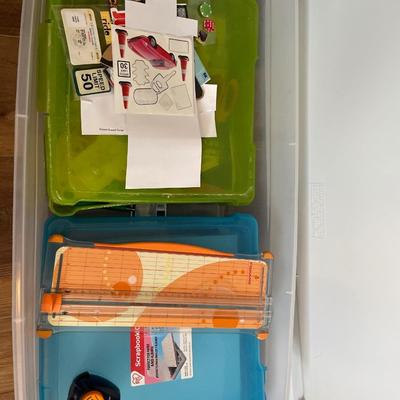 Long tote of crafting items