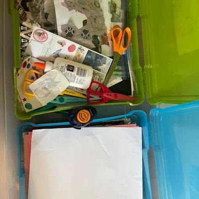 Long tote of crafting items
