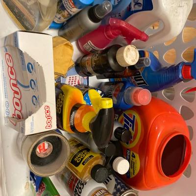 Laundry basket of cleaners