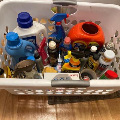 Laundry basket of cleaners