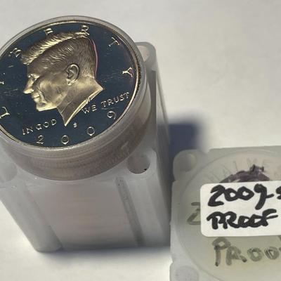 PROOF ROLL OF (20) 2009-S KENNEDY CLAD HALF DOLLARS AS PICTURED. FREE DOMESTIC SHIPPING.