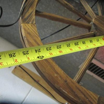 Approx 25" Wooden Wagon Wheel Barn Style