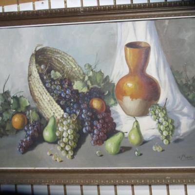 Approx 30 1/2" x 41 1/2" Framed Signed Still Life Painting