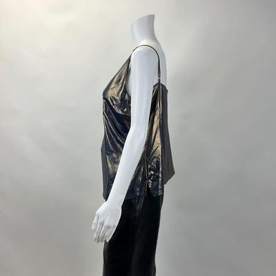302 L'AGENCE Gabriel Silver/Blue Metallic Top Size LG
