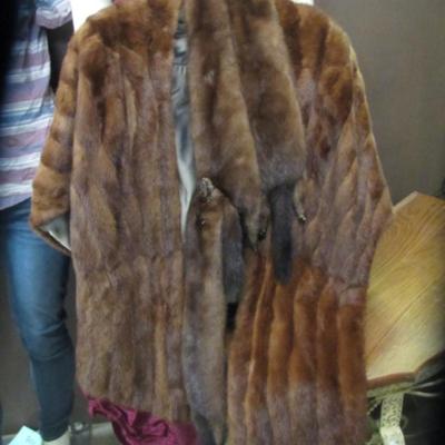 Miller’s French Room Light Brown Mink Fur Shawl Wrap