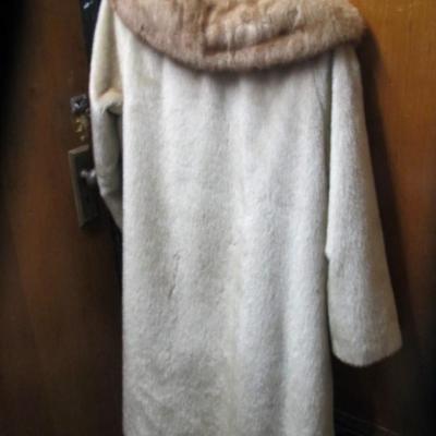 Vintage 60s La France Russel Taylor Brown and Tan Faux Fur Coat Large
